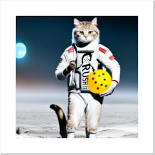 Pickleball space cat Posters and Art